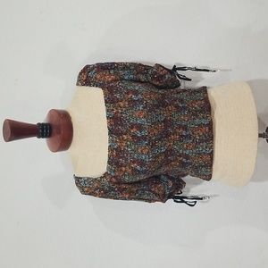 Free People Small Smocked Puffed Sleeve Crop in Dark Combo Size S